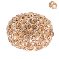 CRYSTAL RHINESTONE PAVE DOME STRETCH RING